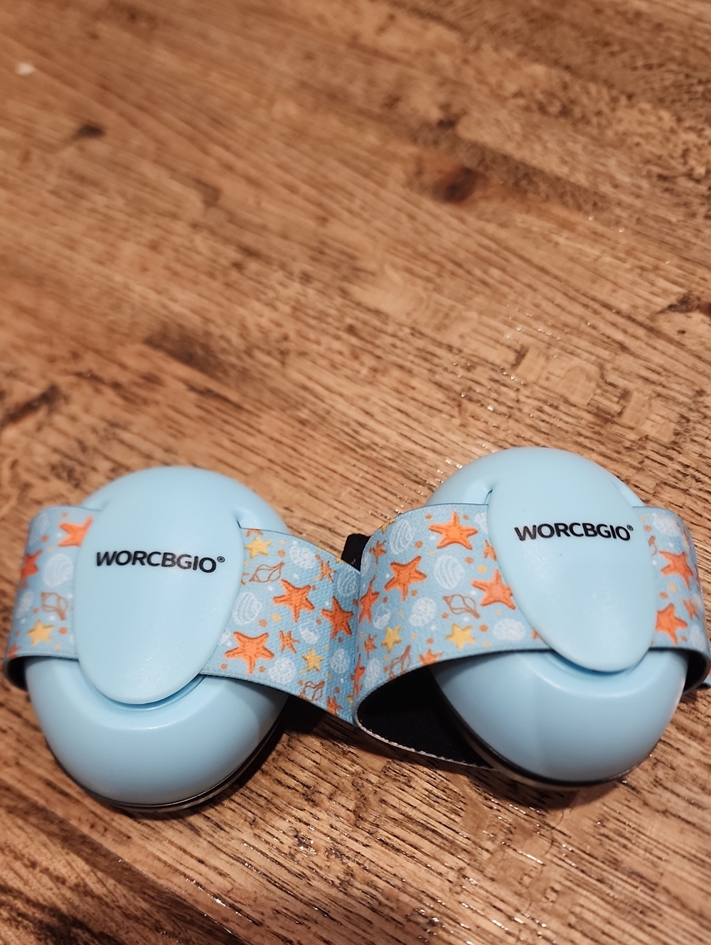 WORCBGIO Kids Light Blue Earmuffs   with Starfish Print Band